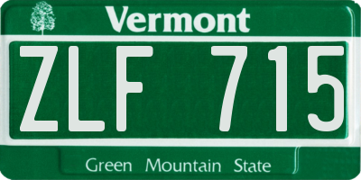 VT license plate ZLF715