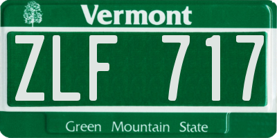 VT license plate ZLF717