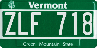 VT license plate ZLF718