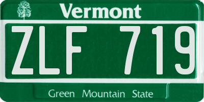 VT license plate ZLF719