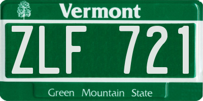 VT license plate ZLF721