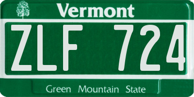 VT license plate ZLF724