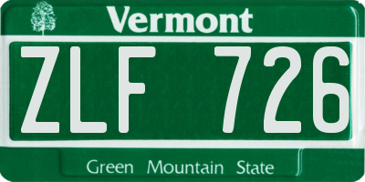VT license plate ZLF726