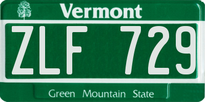 VT license plate ZLF729