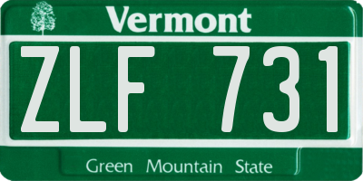 VT license plate ZLF731