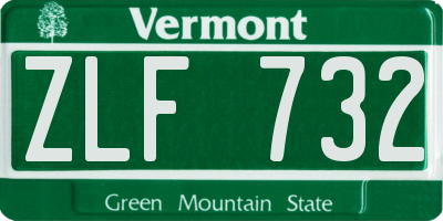 VT license plate ZLF732