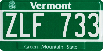 VT license plate ZLF733