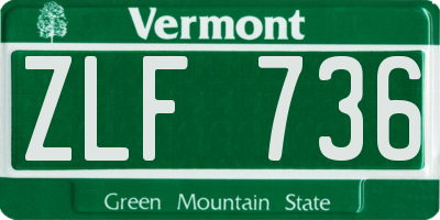 VT license plate ZLF736