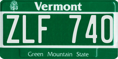 VT license plate ZLF740
