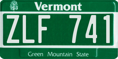 VT license plate ZLF741