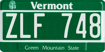 VT license plate ZLF748
