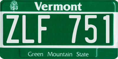 VT license plate ZLF751