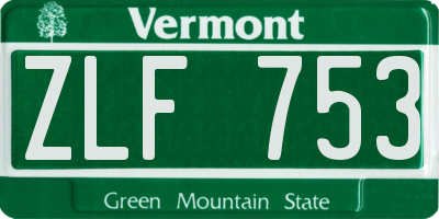 VT license plate ZLF753