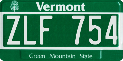 VT license plate ZLF754
