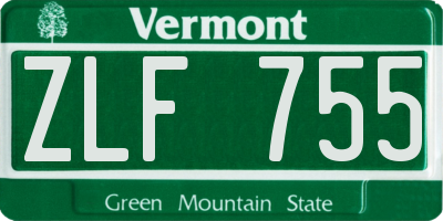 VT license plate ZLF755