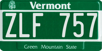 VT license plate ZLF757