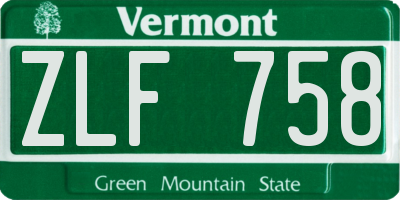 VT license plate ZLF758