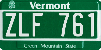 VT license plate ZLF761
