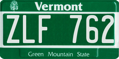 VT license plate ZLF762