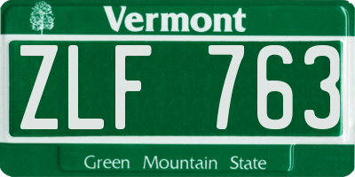 VT license plate ZLF763