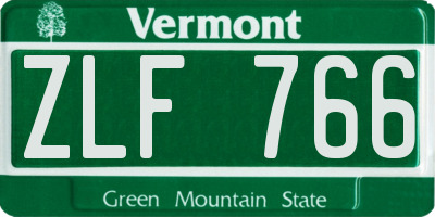 VT license plate ZLF766