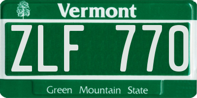 VT license plate ZLF770