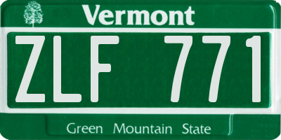VT license plate ZLF771