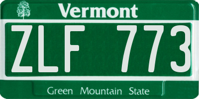 VT license plate ZLF773