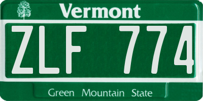 VT license plate ZLF774