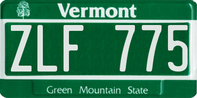 VT license plate ZLF775