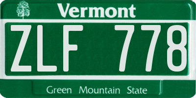 VT license plate ZLF778