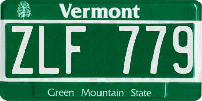 VT license plate ZLF779