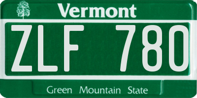 VT license plate ZLF780