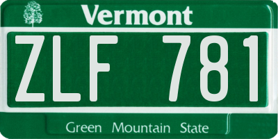 VT license plate ZLF781