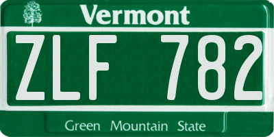 VT license plate ZLF782