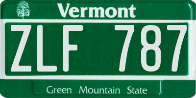 VT license plate ZLF787