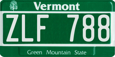 VT license plate ZLF788