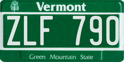 VT license plate ZLF790