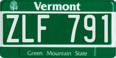 VT license plate ZLF791