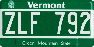 VT license plate ZLF792