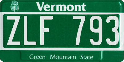 VT license plate ZLF793