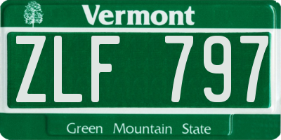 VT license plate ZLF797