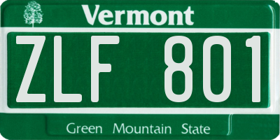 VT license plate ZLF801