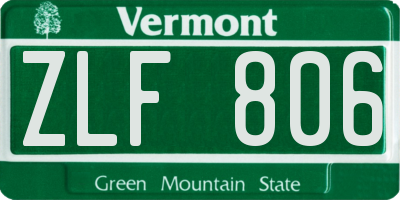 VT license plate ZLF806