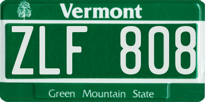 VT license plate ZLF808