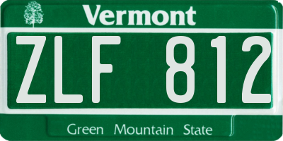 VT license plate ZLF812