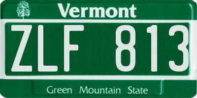 VT license plate ZLF813