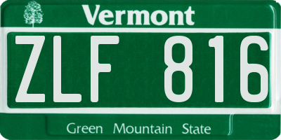 VT license plate ZLF816