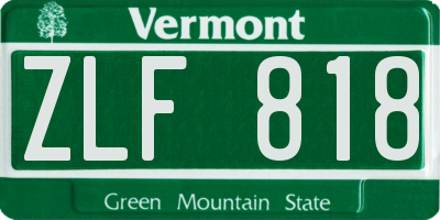 VT license plate ZLF818