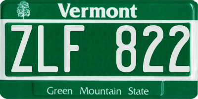 VT license plate ZLF822